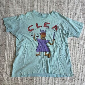 1994 Big Hed Designs CLEA Legal Education T-Shirt Teal Large USA